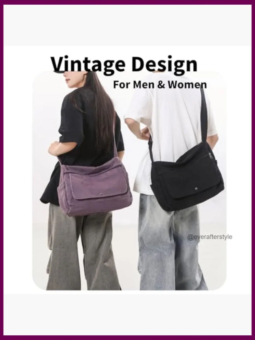 Canvas Messenger Bag with Multiple Pockets Crossbody Tote